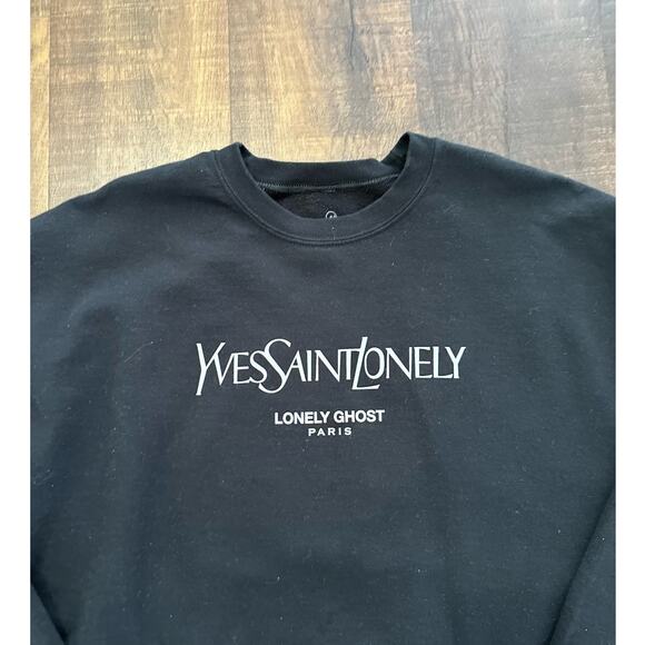 Yves Saint Lonely Ghost Ghost Unisex Crewneck Sweatshirt Size X-large - Picture 2 of 7